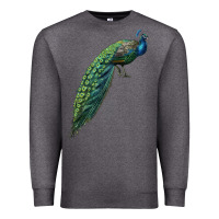 Charcoal Heather Peacock Premium Sweatshirt - LillyAllenDesigns