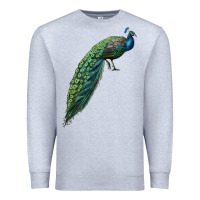 Heather Grey Peacock Premium Sweatshirt - LillyAllenDesigns