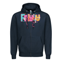 Navy friyay Zipper Hoodie - CowhideDigitalArt