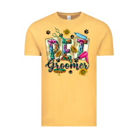 Vintage Mustard Western Pet Groomer Vintage Tee - texasbilliewilder