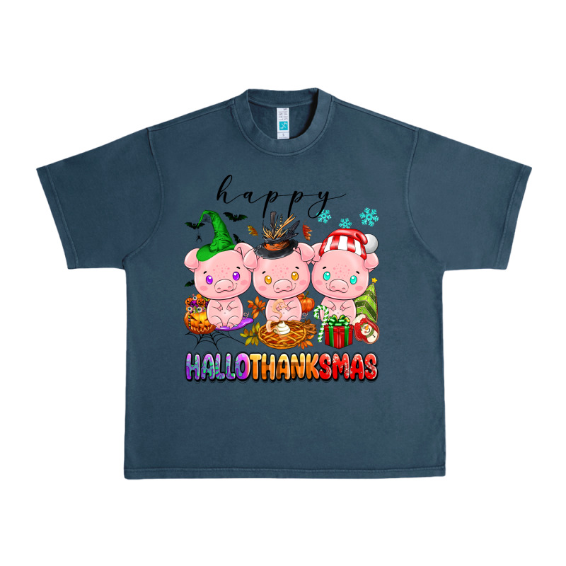 Happy Hallothanksmas Pigs Urban Heavy Tee by texasbilliewilder | Teevron