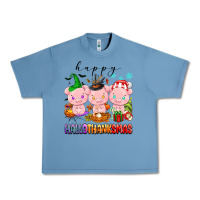 Pebble Blue happy hallothanksmas pigs Urban Heavy Tee - texasbilliewilder