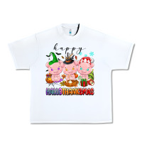 White happy hallothanksmas pigs Urban Heavy Tee - texasbilliewilder