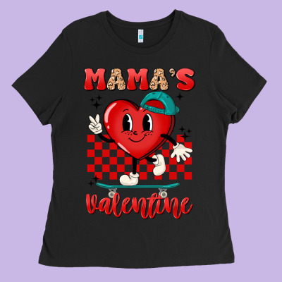 Skater Heart Valentines Day Art Ladies Tee Designed By Lillyallendesigns