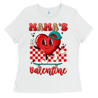 White skater heart valentines day art Ladies Tee - LillyAllenDesigns