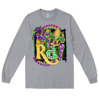Heather Grey mardi gras Long Sleeve Tee - CowGirlArtShop