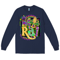 Navy mardi gras Long Sleeve Tee - CowGirlArtShop