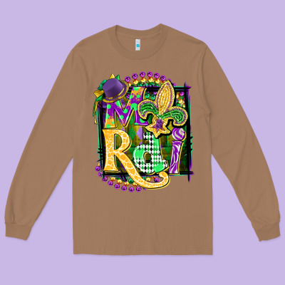 Mardi Gras Long Sleeve Tee Designed By Cowgirlartshop