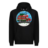 Black santa claus with retro van  christmas ornament Premium Hoodie - BundleAndBundleShop
