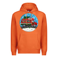 Carrot santa claus with retro van  christmas ornament Premium Hoodie - BundleAndBundleShop