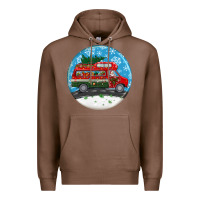Chestnut santa claus with retro van  christmas ornament Premium Hoodie - BundleAndBundleShop