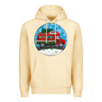 Pina Colada santa claus with retro van  christmas ornament Premium Hoodie - BundleAndBundleShop