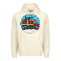 Sandshell santa claus with retro van  christmas ornament Premium Hoodie - BundleAndBundleShop