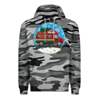 Slate Camo santa claus with retro van  christmas ornament Premium Hoodie - BundleAndBundleShop