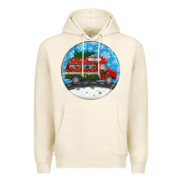 Tofu santa claus with retro van  christmas ornament Premium Hoodie - BundleAndBundleShop