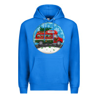 True Royal santa claus with retro van  christmas ornament Premium Hoodie - BundleAndBundleShop