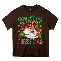 Chocolate Brown Country Christmas Heavy Core Tee - NancyCooperArtShop