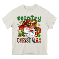 Cream Country Christmas Heavy Core Tee - NancyCooperArtShop
