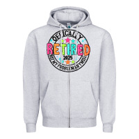 Heather Grey Officially Retired 2025 not my problem anymore Zipper Hoodie - CowhideDigitalArt