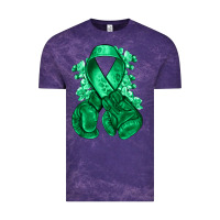 Cloud Purple Emerald green ribbon Liver Cancer boxing gloves Vintage Tee - NancyCooperArtShop