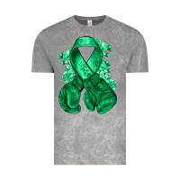 Cloud Rock Emerald green ribbon Liver Cancer boxing gloves Vintage Tee - NancyCooperArtShop