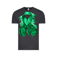 Vintage Black Emerald green ribbon Liver Cancer boxing gloves Vintage Tee - NancyCooperArtShop