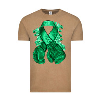 Vintage Coffee Emerald green ribbon Liver Cancer boxing gloves Vintage Tee - NancyCooperArtShop