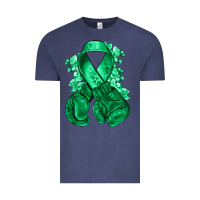 Vintage Denim Emerald green ribbon Liver Cancer boxing gloves Vintage Tee - NancyCooperArtShop