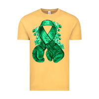 Vintage Mustard Emerald green ribbon Liver Cancer boxing gloves Vintage Tee - NancyCooperArtShop