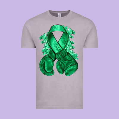 Emerald Green Ribbon Liver Cancer Boxing Gloves Vintage Tee Designed By Nancycooperartshop