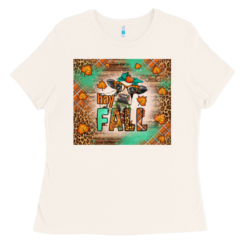 Western Hay Fall Cow Ladies Tee by LillyAllenDesigns | Teevron