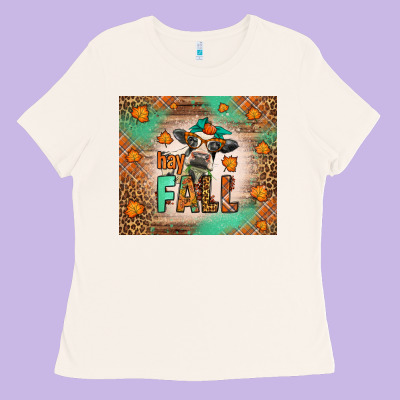 Western Hay Fall Cow Ladies Tee Designed By Lillyallendesigns