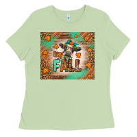 Matcha Western Hay Fall Cow Ladies Tee - LillyAllenDesigns