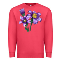 Cardinal Pasque Flower Illustrations Premium Sweatshirt - LillyAllenDesigns
