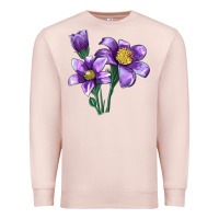 Pale Pink Pasque Flower Illustrations Premium Sweatshirt - LillyAllenDesigns