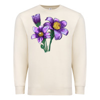 Sandshell Pasque Flower Illustrations Premium Sweatshirt - LillyAllenDesigns