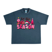 Midnight Navy Pink 'tis the season Christmas Urban Heavy Tee - texasbilliewilder