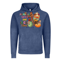 Vintage Denim Pumpkin spice and Jesus christ Vintage Hoodie - NancyCooperArtShop