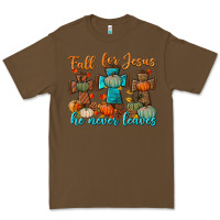 Cacao fall for jesus he never leaves Premium Tee - BundleAndBundleShop