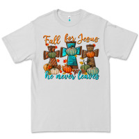 Dove Grey fall for jesus he never leaves Premium Tee - BundleAndBundleShop