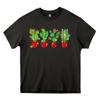 Asphalt Christmas Cactuses Heavy Core Tee - MaliasSmallBusiness