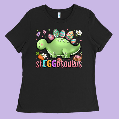 Easter Stegosaurus Delight Ladies Tee Designed By Lillyallendesigns
