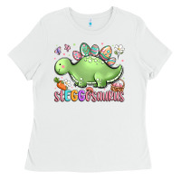 White easter stegosaurus delight Ladies Tee - LillyAllenDesigns