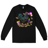 Black mardi gras chicken Long Sleeve Tee - CowGirlArtShop