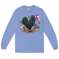 Colony Blue mardi gras chicken Long Sleeve Tee - CowGirlArtShop