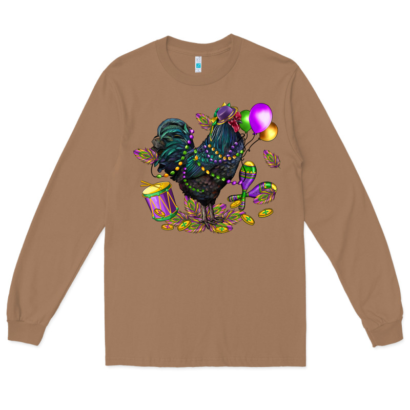 Mardi Gras Chicken Long Sleeve Tee by CowGirlArtShop | Teevron