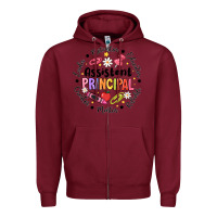 Burgundy Principal Assistant Zipper Hoodie - CowhideDigitalArt
