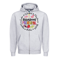 Heather Grey Principal Assistant Zipper Hoodie - CowhideDigitalArt