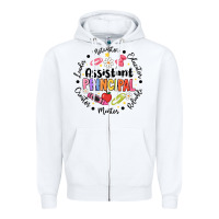 White Principal Assistant Zipper Hoodie - CowhideDigitalArt