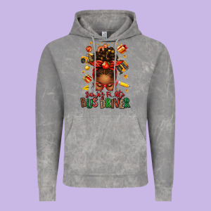 Santas Favorite School Bus Driver Afro Messy Bun Vintage Hoodie Designed By Texasbilliewilder